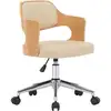 Image de Vidaxl Chaise Pivotante À Manger Crème Bois Courbé Et Similicuir