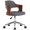 Image de vidaXL Chaise de salle à manger pivotante Gris Bois courbé et tissu