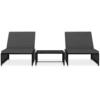 Image de vidaXL Chaises d'extérieur 2 pcs. avec table noir Poly-Rattan