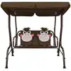 Image de vidaXL Balançoire hollywood pour enfants brun 115×75×110 cm Tissu