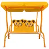 Image de vidaXL Balançoire hollywood pour enfants jaune 115 x 75 x 110 cm Tissu