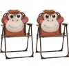 Image de vidaXL Ensemble de jardin bistrot 3 pièces pour enfants avec parasol Marron