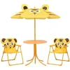 Image de Garden Bistro Set Pour Les Enfants Avec Parapluie Et Divers Thèmes Et Couleurs Sièges Couleur : Lion Jaune