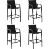Image de vidaXL Chaises de bar de jardin 4 pcs noir Textilène