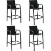 Image de Ensemble De 4 Tabourets Extérieurs De Style Moderne Avec Dos Et Accoudoirs Différentes Couleurs Couleur : Noir