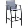 Image de vidaXL Chaises de bar de jardin 4 pcs. Gris Textilène
