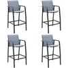 Image de Vidaxl Chaises De Bar De Jardin Lot De 4 Gris Txtilène