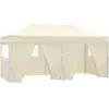 Image de vidaXL Tente de réception professionnelle Pliable avec 4 parois latérales 3×6m Acier Crème
