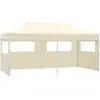 Image de Vidaxl Professional Folding Party Tent With 4 Sidewalls 3x6 M Steel Cream