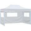 Image de vidaXL Tente de réception pliante avec 4 parties latérales 3x4,5 m blanche