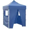 Image de Tente De Réception Pliable Avec 4 Parois 2x2 M Acier Bleu