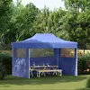 Image de vidaXL Tente de réception professionnelle pliable avec 3 parois latérales 3×4m acier bleu