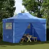 Image de vidaXL Tente de réception professionnelle pliable avec 4 parois latérales 3×4m acier bleu
