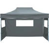 Image de vidaXL Tente de réception professionnelle Pliable avec 3 parois latérales 3×4m Acier Anthracite