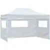 Image de Tente De Réception Pliable Avec 3 Parois 3x4 M Acier Blanc