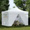 Image de vidaXL Tente de réception professionnelle Pliable avec 4 parois latérales 280x410x315 cm Acier blanc