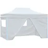Image de Vidaxl - Tente De Réception Pliable Avec 4 Parois 3x4 M Acier Blanc