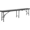Image de vidaXL Bancs de jardin pliants 2 pcs. 180 cm HDPE noir
