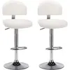 Image de vidaXL Tabouret de bar 2 pcs. Blanc Similicuir