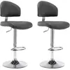 Image de vidaXL Tabouret de bar 2 pcs. Simili cuir gris