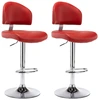 Image de vidaXL Tabouret de bar 2 pcs. Simili cuir rouge vin