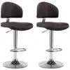 Image de vidaXL Tabouret de bar 2 pcs. Marron similicuir
