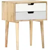 Image de Table De Chevet De Style Rétro Finitions Élégantes Avec 2 Tiroirs De Couleur Différente