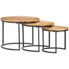 Image de Vidaxl   Tables Gigognes 3 Pcs En Bois D'Acacia Massif   Finition À L'Huile   Dimensions : 60x60x45 Cm, 50x50x40 Cm, 40x40x34 Cm   Assemblage Requis