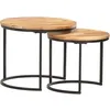 Image de Vidaxl   Tables Gigognes 2 Pcs En Bois D'Acacia Massif   Finition À L'Huile   Dimensions 50x50x40 Cm Et 40x40x34 Cm   Assemblage Requis