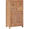 Image de Vidaxl   Buffet En Bois De Teck Massif 50x30x90 Cm   3 Tiroirs Et 1 Porte   Finition Rustique   Idéal Pour Rangement Intérieur