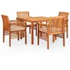 Image de Vidaxl - Ensemble À Manger D'Extérieur 5 Pcs Et Coussins Acacia Solide