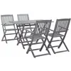 Image de Vidaxl - Mobilier À Dîner De Jardin 5 Pcs Bois D'Acacia Massif Gris
