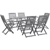 Image de Vidaxl - Ensemble À Manger De Jardin 7 Pcs Bois D'Acacia Massif Gris