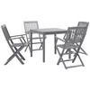 Image de Ensemble À Manger De Jardin 5 Pcs Bois D'Acacia Massif Gris Vidaxl