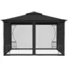 Image de vidaXL Pavillon avec filet 300x300x265 cm Anthracite