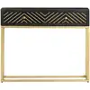 Image de vidaXL Table console noir et or 90x30x75 cm Mango massif