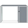 Image de vidaXL Jardin Dépôt de bois de chauffage Gris 245x98x159 cm Acier galvanisé