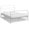 Image de Cadre De Lit Sans Matelas Blanc Métal 140x200 Cm Vidaxl