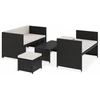 Image de vidaXL Ensemble de salon de jardin 5 pièces avec coussins Poly rotin noir