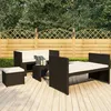 Image de Vidaxl - Salon De Jardin 5 Pcs Avec Coussins Résine Tressée Noir