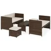Image de Vidaxl - Salon De Jardin 5 Pcs Avec Coussins Résine Tressée Marron