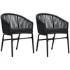 Image de Chaises De Jardin Lot De 2 Noir Rotin Pe - Vidaxl