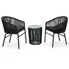 Image de Ensemble De Bistro 3 Pcs Avec Coussins Rotin Pe Noir