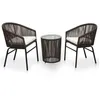 Image de Vidaxl - Ensemble De Bistro 3 Pcs Avec Coussins Rotin Pe Marron