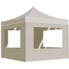 Image de Tente De Réception Pliable Avec Parois Aluminium 2x2 M Crème Vidaxl
