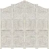Image de Cloison De Séparation 4 Panneaux Blanc 160x165 Cm Bois Manguier Vidaxl
