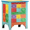 Image de Table De Chevet Peinte À La Main 40x30x50 Cm Bois De Manguier Vidaxl