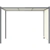 Image de vidaXL Pergola avec toit réglable blanc crème 3x3 m acier