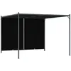 Image de Vidaxl   Pergola De Jardin 3x3 M Avec Toit Rétractable En Polyester   Structure En Acier Enduit De Poudre   Couleur Anthracite   Hauteur 225 Cm