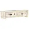 Image de Vidaxl - Meuble Tv Blanc 140x30x35 Cm Bois Massif De Manguier